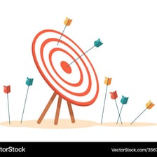 A target showing an attempt that landed just short of the bullseye