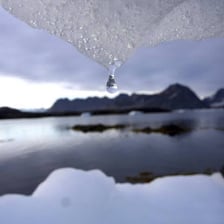 Ice melting as it thaws