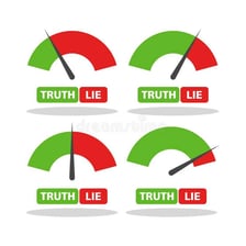 A conceptual illustration contrasting truth and a lie