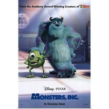 A poster for the 2001 animated film Monsters, Inc.