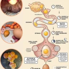 A chicken egg cut open to show its yellow yolk.