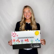 A person visibly supporting a cause or position