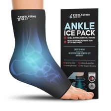 An ice pack being applied to an ankle