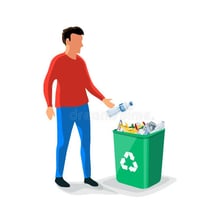 A person disposing of unwanted objects