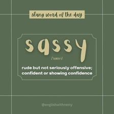 A simple wordplay illustration connecting the slang clipping ’tude with a sassy attitude.