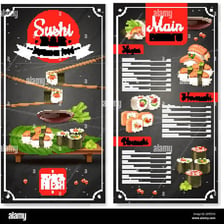 A sushi menu listing maki and nigiri