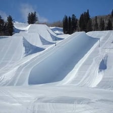 Snow-covered ski slopes near Aspen, Colorado