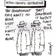 An illustration of a spy collecting information