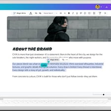 An editor revising the wording of a sentence on a computer