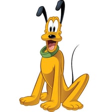 Pluto, Disney’s orange-brown cartoon dog character.