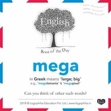 An educational illustration explaining the prefix mega- as meaning large