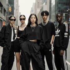 A stylish person in contemporary street fashion