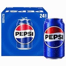 A Pepsi cola can displayed among soft drinks