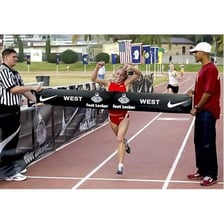 A finish line representing the end of a race.