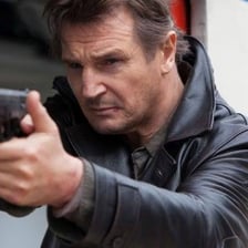 Liam Neeson in a promotional image for the film Taken.
