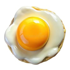 A fried egg with a bright yellow yolk.