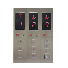 An elevator control panel with buttons for selecting floors