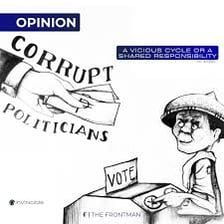 Illustration of a politician giving a questionable favor to an ally