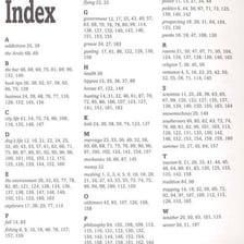 The index section of a textbook listing subjects with page numbers.