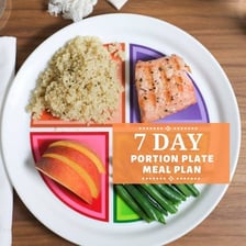 A person preparing a meal as part of a diet plan.