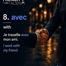 A French-language lesson illustrating the preposition avec
