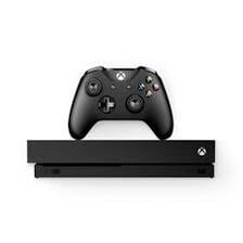 A Microsoft Xbox One video-game console with its controller