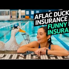 The white Aflac duck mascot used in insurance commercials