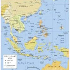 Map of Asia identifying Brunei and Bhutan