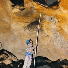 Accumulated bat guano on the floor of a cave, used as fertilizer.