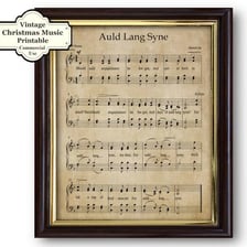 Sheet music or a New Year's celebration associated with Auld Lang Syne