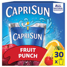 A Capri Sun juice pouch with its distinctive colorful packaging.