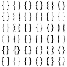 The opening and closing parenthesis marks shown side by side