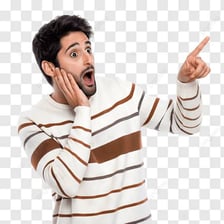 A person making an emphatic surprised reaction