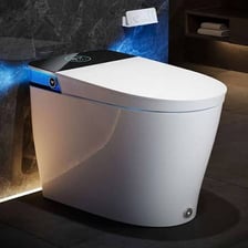 A modern smart toilet with an integrated bidet feature.