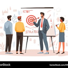 A business team showing agreement with a corporate strategy.