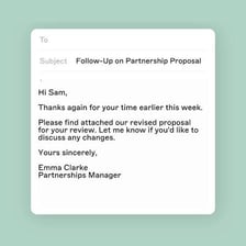 An email ending with the sign-off “Best.”