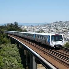 A Bay Area Rapid Transit train in the San Francisco region
