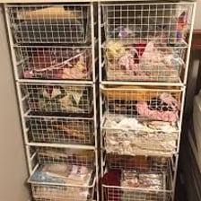 Shelves stocked with more supplies than needed.