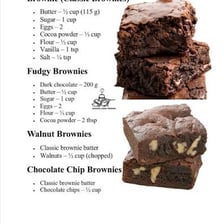 A bowl of brownie batter beside eggs and other baking ingredients.