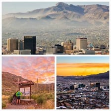 The El Paso skyline set against the surrounding West Texas desert landscape