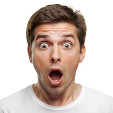 A person showing surprise at an unexpected event.