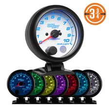 A car dashboard tachometer displaying engine revolutions per minute.