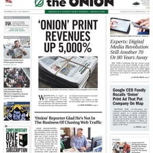 The logo of the satirical publication The Onion.