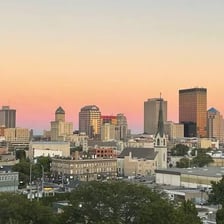 A view of the Dayton, Ohio, city skyline.