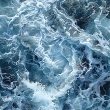 Water visibly churning and becoming turbulent