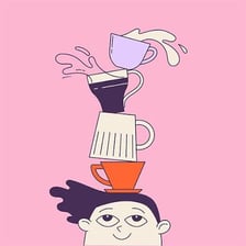 An illustration of a person displaying a distinctive mannerism