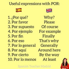 A language-learning display featuring the Spanish phrase “por favor”