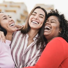 People laughing together during a humorous moment.