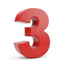 A clearly displayed numeral three.