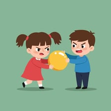 Two children having a playful argument.